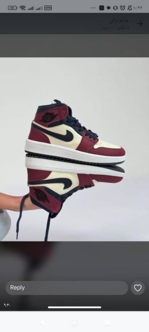 نایک جردن سفید مشکی ۳۷،۳۸،۳۹،۴۰